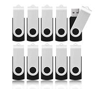 KOOTION Lot Cle USB 16 Go Pas Cher Clé USB 2.0 en Lot de 10 Stockage Externe Mémoire Porte Clé pour PC, TV, Ipad, Voiture, Lecteur, Xboxone(16 Go, Noir)