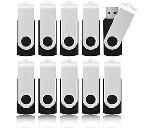 KOOTION Lot Cle USB 32 Go 3.0 Pas Cher Clés USB en Lot de 10 Stockage Externe Mémoire Porte Clé pour PC, TV, Ipad, Voiture, Lecteur, Xboxone(32 Go-3.0, Noir)
