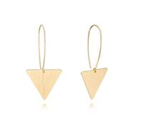 KOOUNUATA Boho Triangle Dangle Drop boucles d'oreilles longues géométriques plates brosse suspendue boucles d'oreilles 18K or déclaration bijoux cadeaux pour les femmes