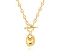 KOOUNUATA Déclaration 18k or Teardrop collier à la mode commutateur collier pour les femmes Pebble Pendentif Mariner chaîne collier