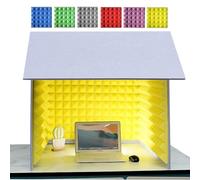 KoovDem Boîte insonorisante portable pour bureau, bouclier absorbant la voix pour microphone, enregistrement sonore en studio, cabine de son à faire soi-même pour studio à domicile ou bureau (violet)