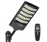 KOOVIVA Lumière de Rue Solaire Extérieure, LED Grande Lampe Solaire pour Parking étanche avec Capteur de Mouvement et Télécommande, 8500K Lumière de Sécurité Extérieure pour Yard et Parking (1Pieces)