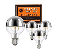 KOOYWAN Lampe LED E27 argent pour miroir de tête 6 watts blanc chaud dimmable 4pcs