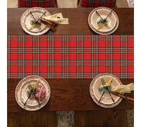 KOPGBM Chemin de Table de Noël en Coton écossais pour décoration de Table de Festival, de Banquet, de fête, de Maison, 30 x 160 cm, Rouge