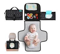 Kopi Baby Pad de changement portable, pour nouveau-né, fille et garçon, avec poche à lingettes intelligentes, kit de changement de voyage imperméable, cadeau pour bébé, noir