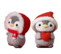 Kopida Kit de feutrage à l'aiguille en laine de pingouin amusant pour Noël, Nouvel An, kit de feutrage à l'aiguille des animaux, kit de feutrage à l'aiguille en feutre non fini pour débutants, lot de