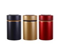 Kopida Lot de 3 boîtes à thé rondes en métal avec couvercles hermétiques, pour le stockage des feuilles de thé, du café, des bonbons, des herbes et des épices