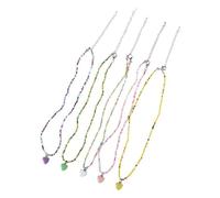 Kopida Lot de 5 colliers de perles de couleur bonbon avec pendentif en perles pour femme