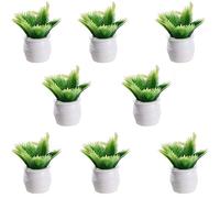 Kopida Lot de 8 mini plantes vertes en pot pour maison de poupée, meubles miniatures, pots de fleurs, fausses plantes artificielles, décoration de bureau