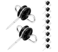 Kopinma Lot de 10 isolateurs de clôture électrique, Isolateurs annulaires Classic, Double Crochet Isolateurs de Poignée de Porte de Clôture pour clôture, fils et brins, électrique Poteaux en bois