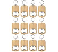 Kopinma Lot de 12 porte-clés décapsuleurs, ouvre-bouteilles, porte-clés en bois gravé sur bois, porte-clés pour la maison, la cuisine, facile à utiliser