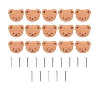 Kopinma Lot de 15 boutons de meuble en bois - Motif animal mignon - Pour chambre d'enfant, commode, tiroir - Décoration