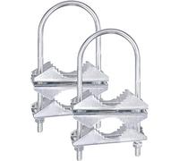Kopinma Lot de 2 colliers de serrage pour antenne double - Support à mâchoire en V - Boulons en U - Matériel de montage de tuyau pour antenne WiFi, antenne TV