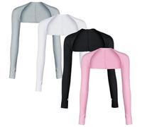 Kopinma Lot de 4 écharpes de golf de qualité supérieure - Respirantes et ultra légères - Avec protection UV et trous pour les doigts - Noir, gris, blanc et rose