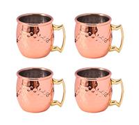 Kopinma Lot de 4 mini tasses à expresso en acier inoxydable de 2 onces Moscou Mule Tasse à expresso Cuivre plaqué or