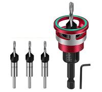 Kopinma Lot de 6 forets à bois Countersink avec arrêt de profondeur pour le travail du bois