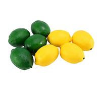 Kopinma Lot de 8 citrons artificiels pour remplissage de vase, décoration de maison, cuisine, fête, jaune et vert