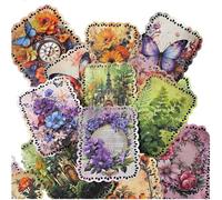 Kopinma Lot de 80 feuilles de papier de scrapbooking en forme de fleur vintage pour accessoires de journal indésirable, papier décoratif esthétique