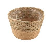 Kopinma Pot de Fleurs Tissé en Paille, Panier en Osier, Panier de Rangement en Rotin, Panier de Jardinière Tissé à la Main, Panier de Plantes D'intérieur, S