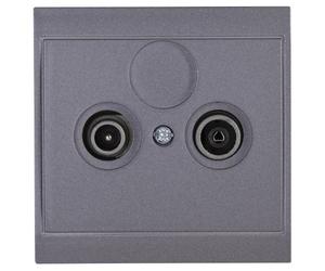 Kopp 113015081 Malta Prise antenne Deux Sorties TV/RF boîte Unique et boîte de Passage Anthracite