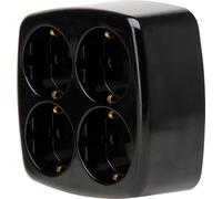 Kopp 121005003 Prise de Courant 4 Prises sans câble d'alimentation ni fiche, Noir