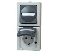 Interrupteur et prise Kopp 130856009 BlueElectric gris