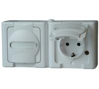 Prise 2P+T avec clapet Kopp 131202003 BlueElectric blanc arctique