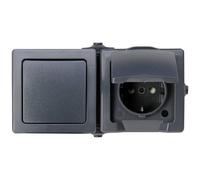 Kopp 138615002 Gamme d'interrupteurs pour pièce humide Nautic anthracite 1