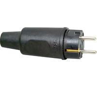 Kopp 179516009 Fiche électrique mâle avec terre PA, caoutchouc 230 V noir IP44