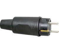 Kopp 179516009 Fiche électrique mâle avec terre PA, caoutchouc 230 V noir IP44