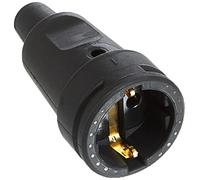 Kopp 180916009 Fiche électrique femelle avec terre PA, caoutchouc 230 V noir IP20