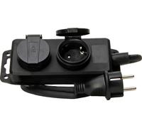 Kopp 2-Outlet Black Power Strip with Grounded Plug - 223002043 [5 Pieces]