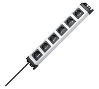 Kopp 226720018 Multiprise sans Interrupteur, 6 Prises, Gris, Argent/Noir, 52 cm