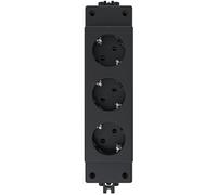 Kopp 229615009 OFFICEVERSal, 3 Prises Schuko avec système de prises d'installation GST18i, 16A, 250V, Noir