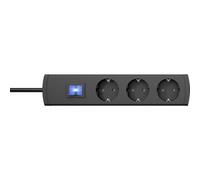 Kopp 232605019 multiprise avec Schalter 3fach Anthracite Schutzkontakt 1St.
