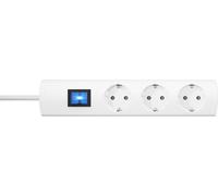 KOPP 232702019 Multiprise avec interrupteur 3x blanc contact de protection