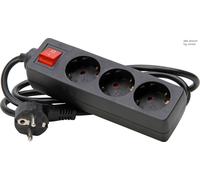 Kopp 3-Way Black Switch Socket with Grounding - 129715009 [10 Pieces]