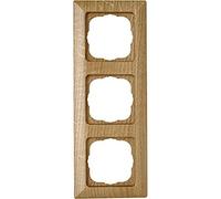 Kopp 306730083 Milano Cadre en chêne pour 3 prises murales Montage vertical ou horizontal