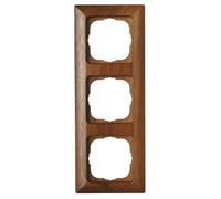 Kopp 306735088 Milano Cadre en Noyer pour 3 Prises murales Montage Vertical ou Horizontal