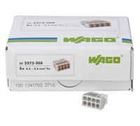 Kopp 33346424 WAGO Compact Lot de 50 bornes de raccordement 8 Couches Gris 0,5-2,5 mm 2 contenance Transparent/Blanc