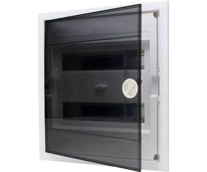 Kopp 346002005 Boîte à fusibles encastrée avec Porte en Plastique 2 rangées pour 24 Broches Gris/Noir