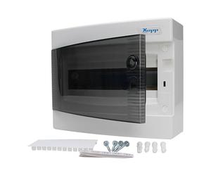 Kopp 350911047 Boîte à fusibles encastrée avec Porte 12 pôles Gris/Noir
