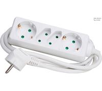 Kopp 4-Way Arctic White Socket Plug With Cord - 125902018 [20 Pieces]