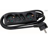 Kopp 4-Way Socket With Grounding Plug Black 1 Piece - 125905011 [20 Pieces]