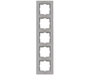 Kopp 402947006 HK07 Cadre de Finition 5 Prises Couleur Acier