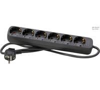 Kopp 6-Outlet Power Strip With Ground Plug Black 1 Piece - 120615007 [10 Pieces]