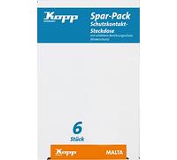 Kopp 923401052 Malta Lot de 6 prises avec protection renforcée contre les contacts Couleur crème/blanc