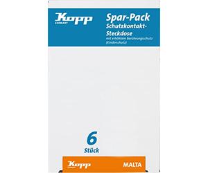 Kopp 923401052 Malta Lot de 6 prises avec protection renforcée contre les contacts Couleur crème/blanc