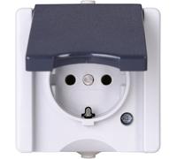 Kopp 947456005 Gamme d'interrupteurs anti-humidité 1 groupe Prise de contact de protection complète avec couvercle à charnière PR