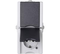 Kopp 947555007 x2 Gamme d'interrupteurs pour pièce humide complet Prise 2P+T avec clapet proAQA gris 1 pc(s)